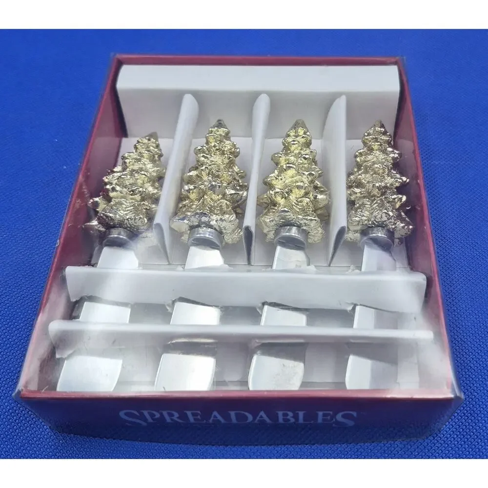 Golden Trees Spreadables Four Gourmet Spreaders Stainless Steel Blades 5